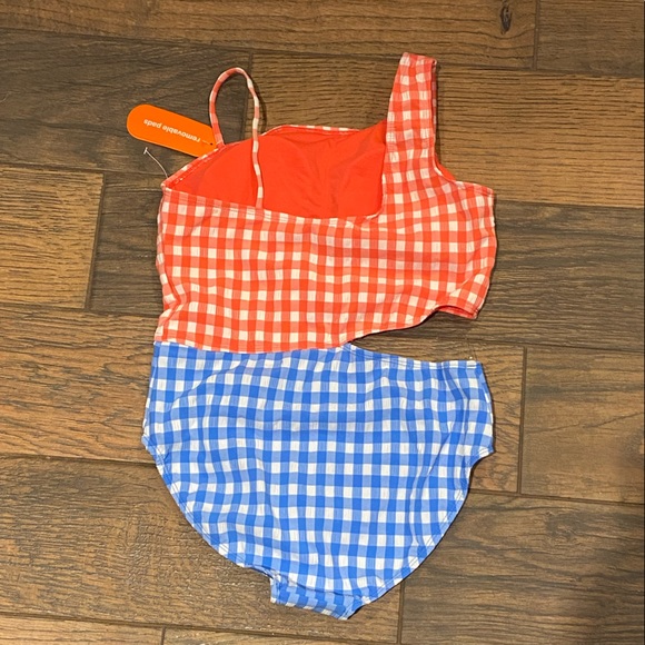 Wonder Nation Girls Gingham Swim Suit - Picture 2 of 6
